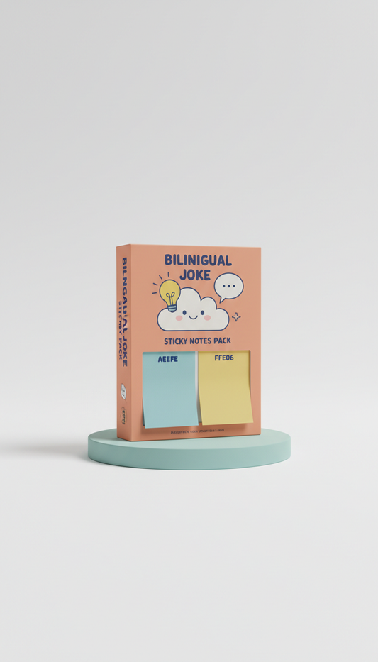 Sticky Notes Pack mit zweisprachigen Witzen